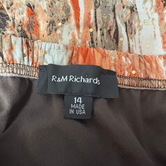 R and M Richards Dress Womens Size 14 Empire Waist Stretchy Sleeveless Sparkle - Picture 6 of 10